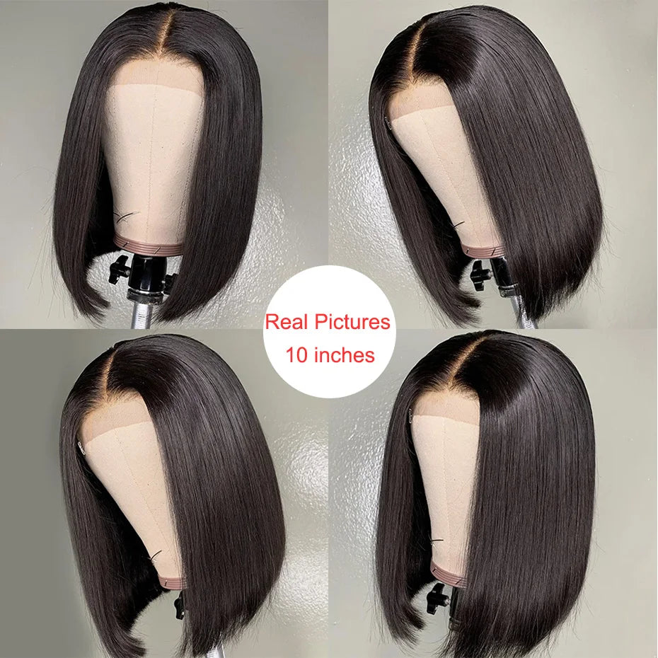 Crown & Glory Wigs Wigs For Women Pre-Plucked 13x4 Lace Frontal Brazilian Remy Wig 4x4 Closure Wig