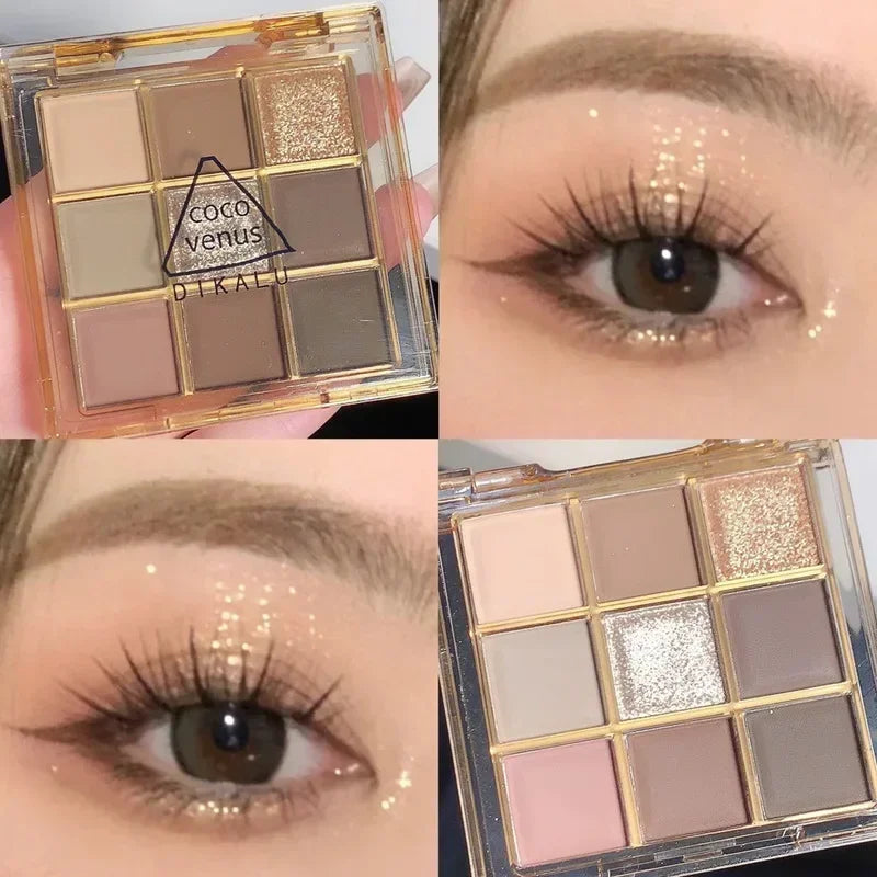 Makeup and face - 9-Color Eyeshadow Palette – Matte, Shimmer & Metallic Finishes