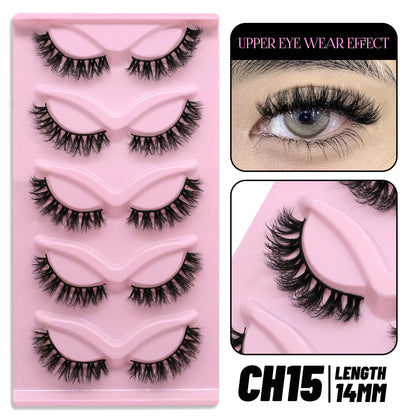 Makeup and face GROINNEYA Cat Eye Lashes Faux Mink Eyelashes Natural long Winged End Eye Elongated Eyelashes Faux Cils Eyelashes Extension