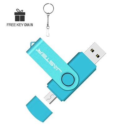 Laptop JADTER 2 IN 1 USB Flash Drive 128GB Key Chain Pen Drive 64GB Rotatable Memory Stick 32GB OTG for Phone U Disk Creative Gift 16GB