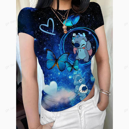 Woman clothing   Disney Lilo and Stitch 3D Printed T-shirt