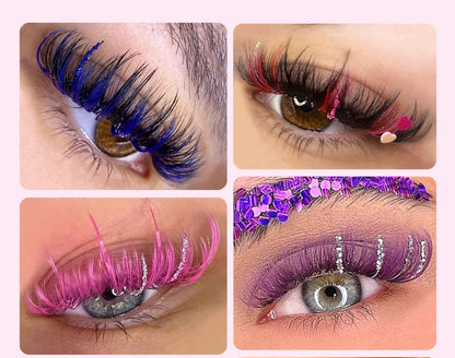 Makeup and face  Lash professor Mix Coloured Glitter Eyelashes False Shiny Colourfu