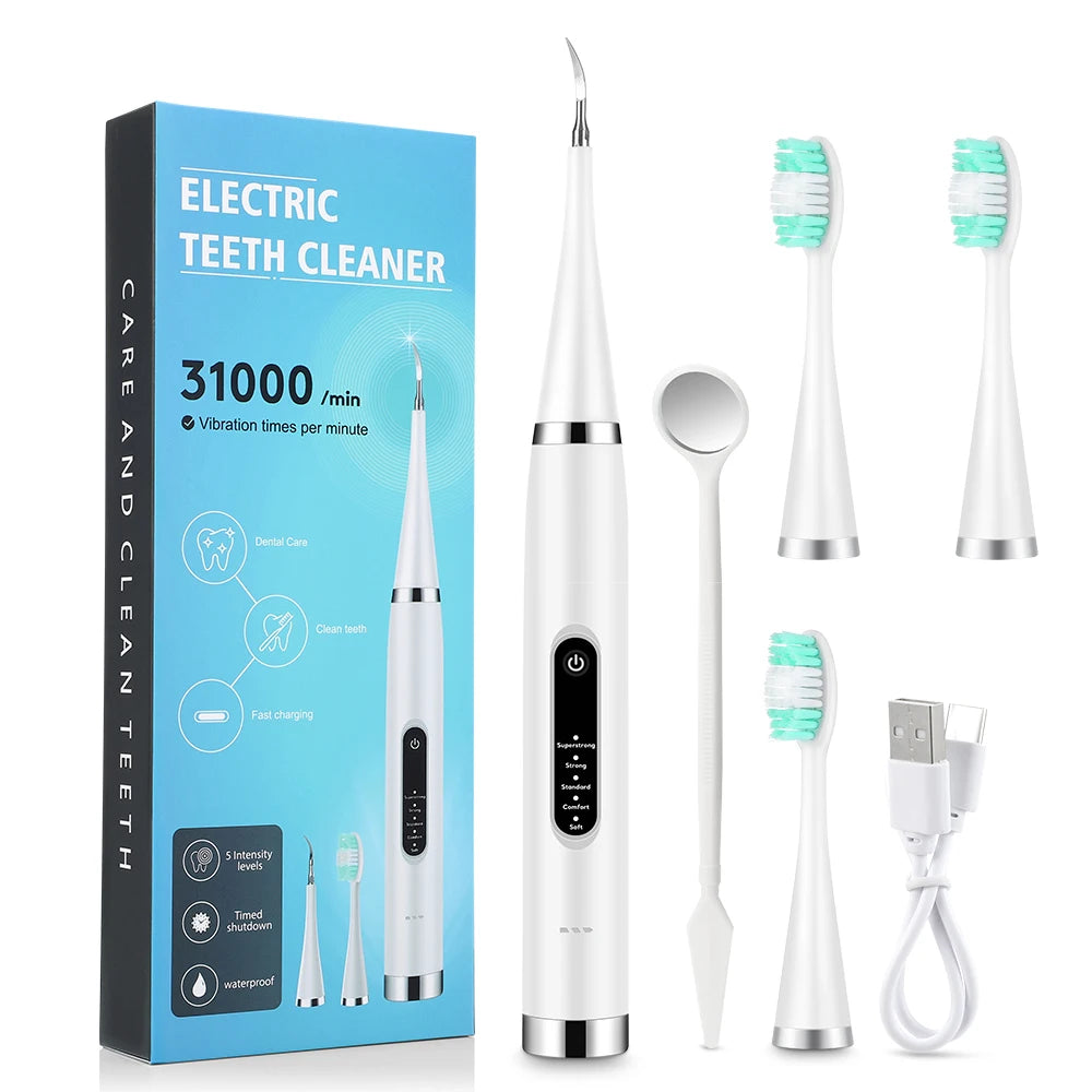 Bathroom  Electric Teeth Whitening Dental Calculus Scaler Plaque Coffee Stain Tartar Removal High Frequency Sonic Toothbrush Teeth Cleaner