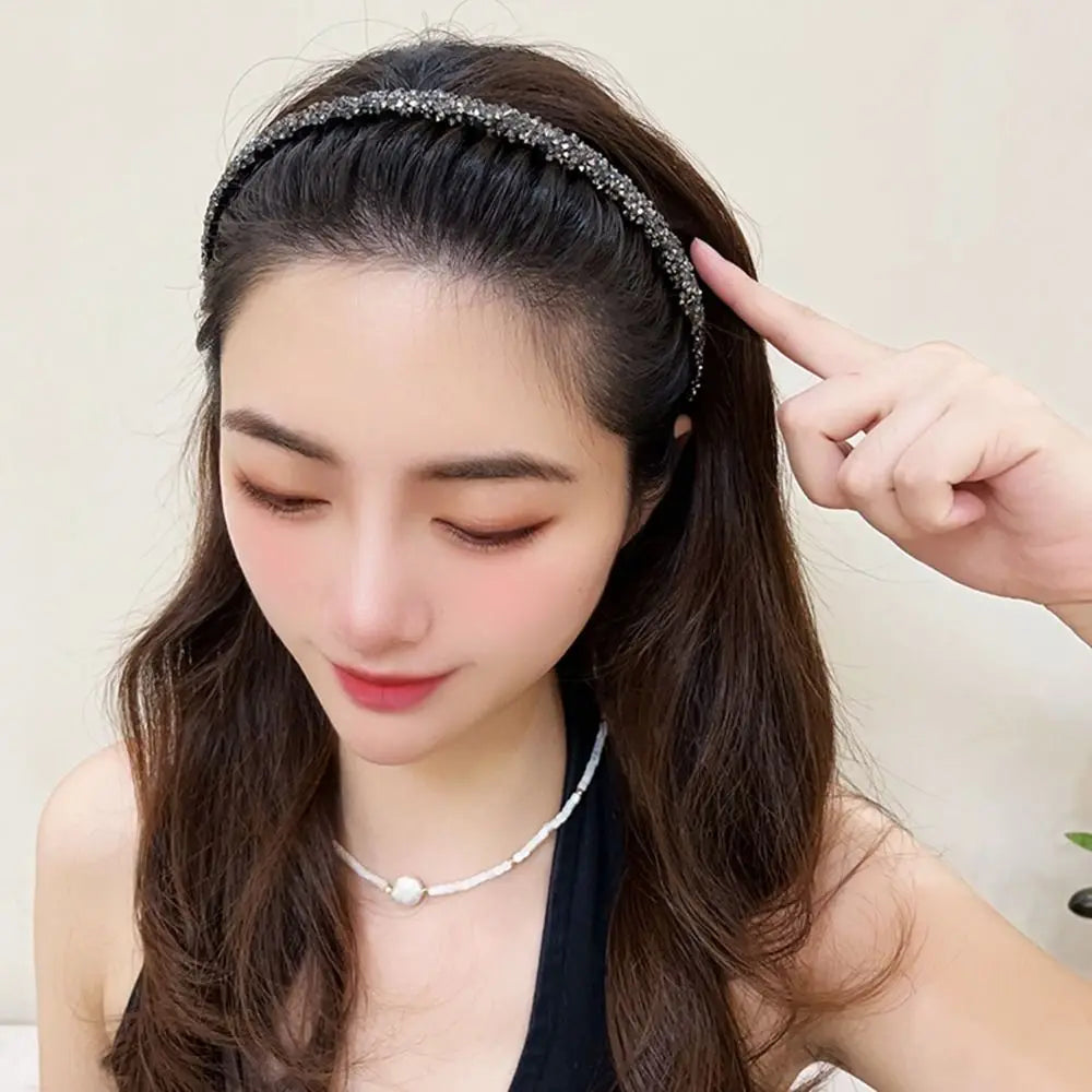 Style & Shine Hair   Toothed Rhinestone Headband Fashion Make Up Plastic Diamond Hair Hoop