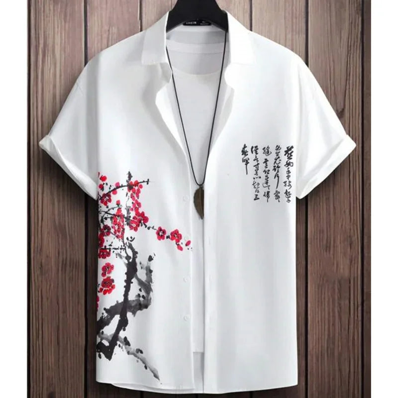 Men clothing Shirt For Men 3d Ink Painting Prints Men'S Clothing