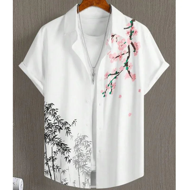 Men clothing Shirt For Men 3d Ink Painting Prints Men'S Clothing