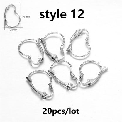 Jewellery  20-50Pcs No Allergic Stainless Steel Ear Hook Earrings Clasps Ear Wire Findings For DIY Jewelry Making Supplies Accessories