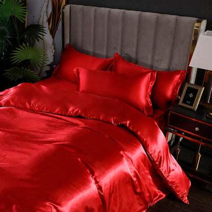 Toys 3/4pcs Luxury Rayon Satin Bedding Set Duvet Cover Set Single Double King Size Bedding Kit 2pcs/3pcs/4pcs Bed Cover Bed Linen Set