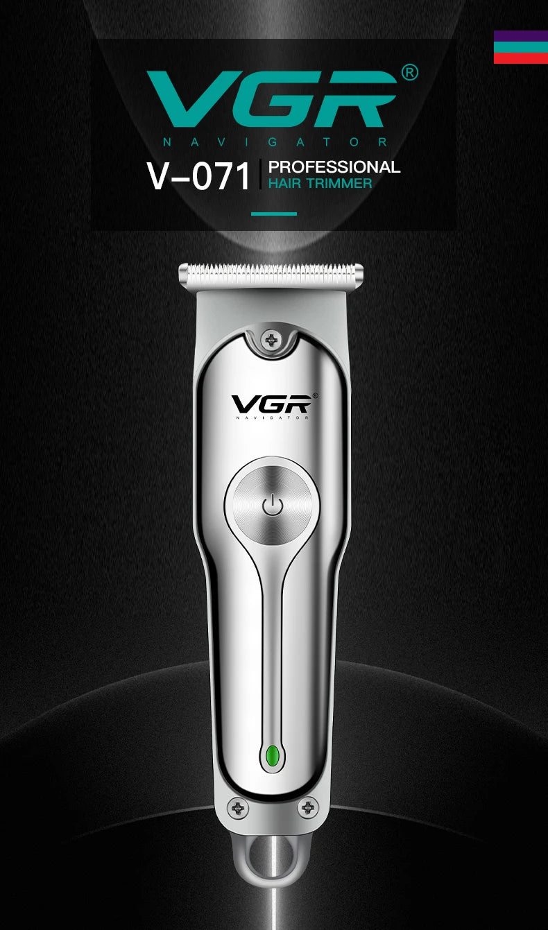 Bathroom  VGR 071 Hair Trimmer Professional Hair Clipper Rechargeable Hair Cutting Machine T-Blade Cordless Portable Trimmer for Men