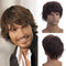 Crown & Glory Wigs   Men Short Brown Hair Synthetic Wigs for Men's Daily Wig Male Curly Natural Looking Hair Heat Resistant Breathable