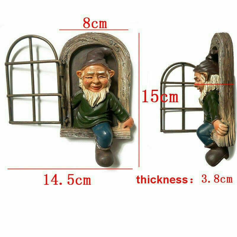 Outdoor Creative  Garden Statue Elf Go Out Tree Hug Suitable for Home Courtyard Porch Decoration Garden Decoration Outdoor Decor