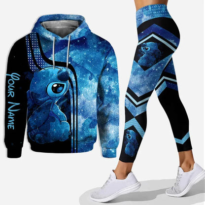 Woman clothing  3D Hoodie and Leggings Set Women's Casual Stitch Yoga Pants Suit Disney Yoga Hoodie Leggings Fashion Tracksuit Set