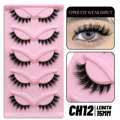 Makeup and face GROINNEYA Cat Eye Lashes Faux Mink Eyelashes Natural long Winged End Eye Elongated Eyelashes Faux Cils Eyelashes Extension