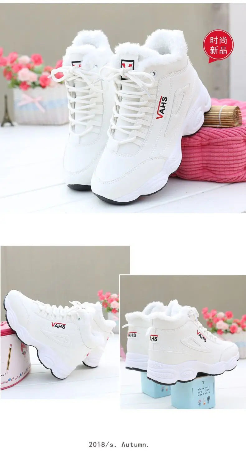 Woman shoes New High-quality Warm Cotton Shoes for Women High-top Short Plush Sports Women's Shoes Non-slip Casual Flat-soled Women's Shoes