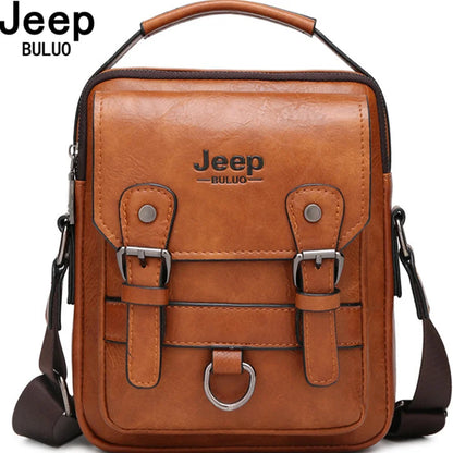 men shoes  JEEP BULUO Multi-function Business Handbags Men New Man's Shoulder Bag Large Capacity Leather Messenger Bag Crossbody Big Brand