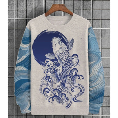 Men clothing   Autumn Men's Sweatshirt 3d Octopus Print Round Neck Sweatshirt For Men Hoodies Pullover Soft Loose Oversized Long Sleeve T-Shirt