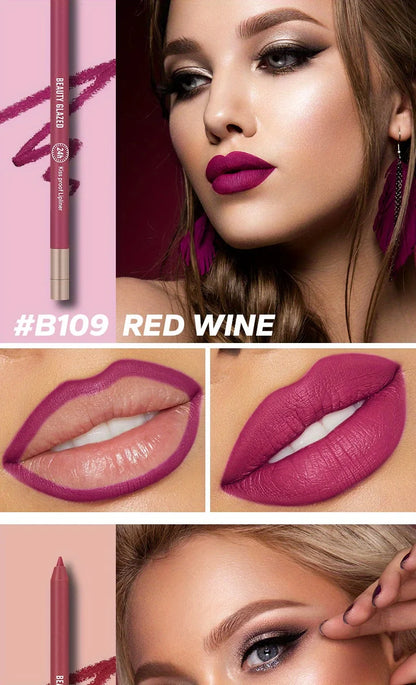 Makeup and face BEAUTY GLAZED 10 Color Lipliner High Pigment Matte Waterproof, Natural Shaping Lip Liner Lipstick Makeup