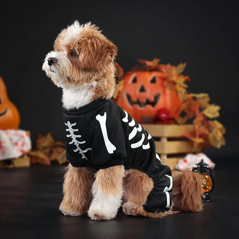 Pets Halloween Dog Costume Night light Bust Adjusted Funny Soft and Comfortable Horror Atmosphere Transformation Costume