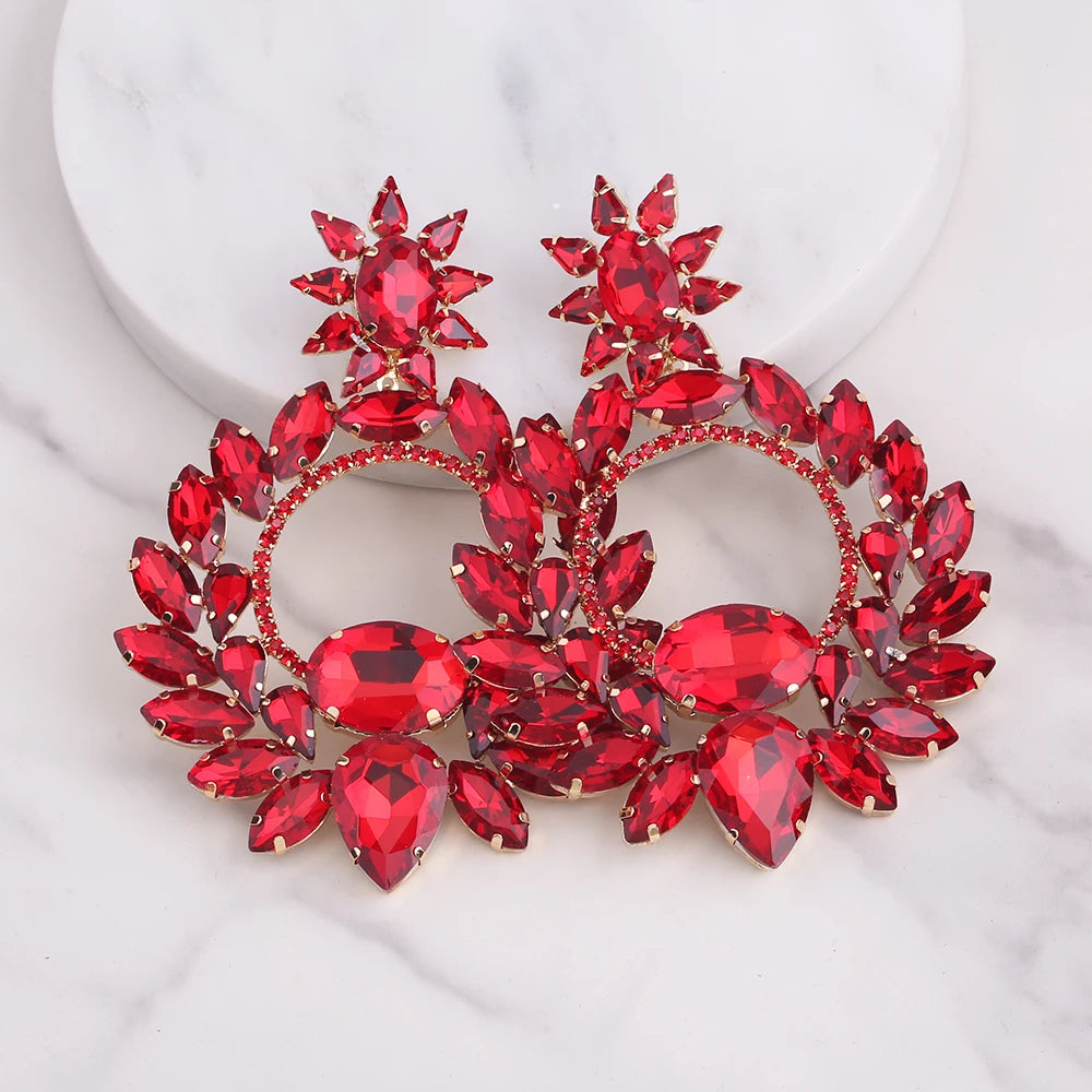 Jewellery   New Metal Rhinestone Geometric Earrings Home Party Fashion Dangle Earrings Women's Shining Statement Earrings Jewellery Wholesale