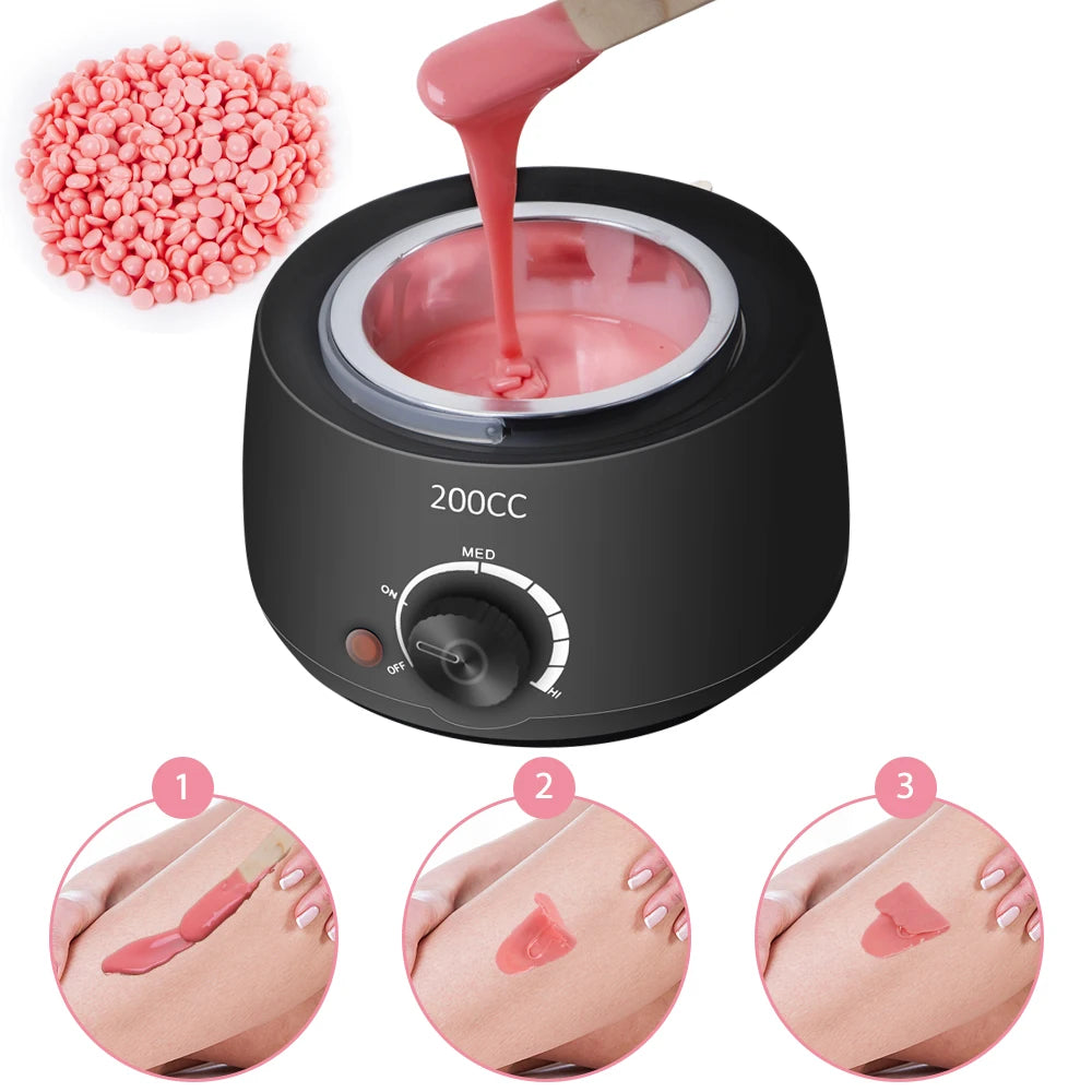 bathroom  200CC Wax Heater Warmer Hair Removal Machine For Hand Foot Body SPA Epilator Paraffin Wax Pot +Wax Beans + Wood Sticks