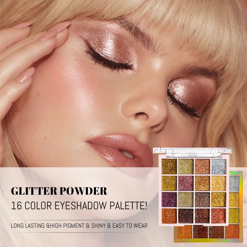 Makeup and face 16-color Eyeshadow Palette Shiny Gold Pearly Matte Glitter Eyeshadow