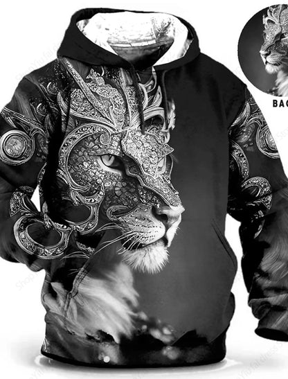 Men clothing  Animal Wolf Lion 3d Print Hoodie Men