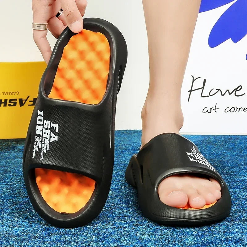 Men shoes New Summer Men Massage Slippers Sides Indoor   Sandals Beach Casual Shoes Soft Sole Slides Men Flip-flops Men's Sandals