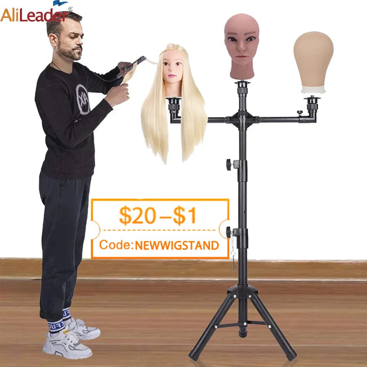 Style & Shine Hair  Wig Stand With Three Holders