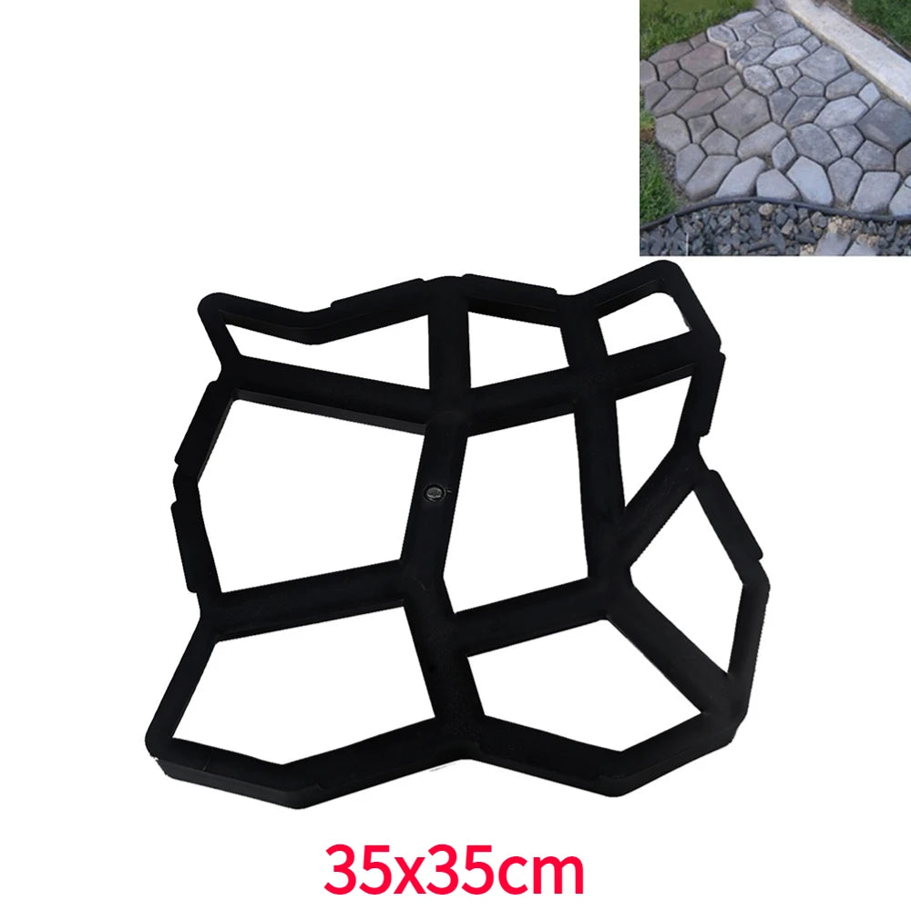 Outdoor DIY Path Maker Paver Moulds Stone Brick Concrete Mould Concrete Cement Walk Garden Path Paving Paver outdoor Reusable Patio Moulds Paviment