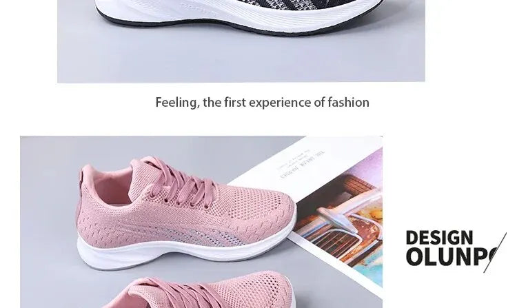 Woman shoes  Spring/Summer New Flat Bottom Mesh Sports Women's Casual Soft Sole Lightweight Running Shoe