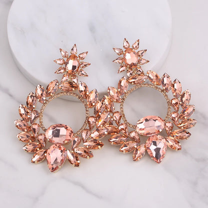 Jewellery   New Metal Rhinestone Geometric Earrings Home Party Fashion Dangle Earrings Women's Shining Statement Earrings Jewellery Wholesale