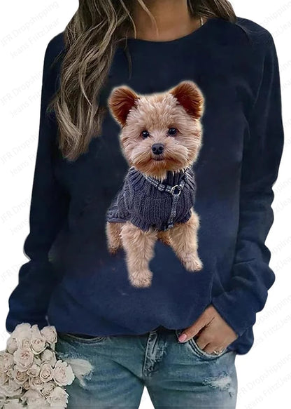 Woman clothing   Dog 3d Print Hoodies  Sweatshirt