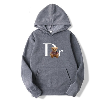 Men clothing   hoodie, casual personality, teddy bear print hoodie