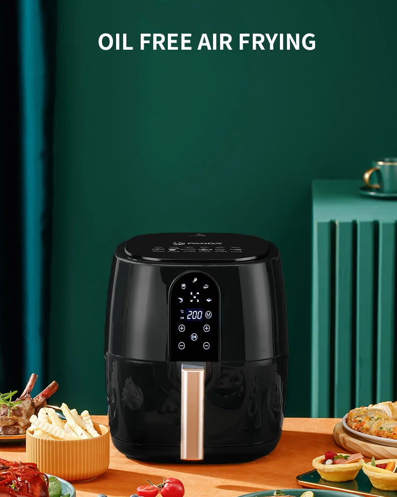 Kitchen 4.5L 6L Smart Electric Air Fryer Large Capacity Automatic Household Multi 360°Baking LED Touchscreen Deep Fryer Without Oil kitchen appliance