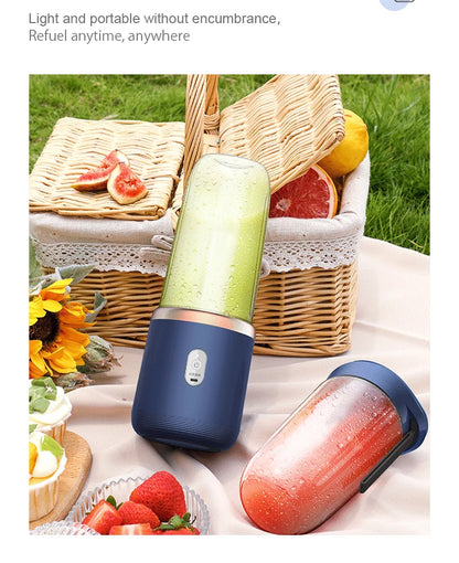 Kitchen  6 Blade Portable kitchen  Juicer USB Rechargeable Juicer Stainless Steel Blade Cup Juicer Fruit Automatic Smoothie Blender Kitchen Tool