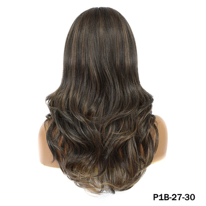 Crown & Glory Wigs T-Part Synthetic Lace Front Wigs Body Wave Highlight 13X4X1Female Lace Wig Omber Ginger Blonde Synthetic Wig with Baby Hair 22“