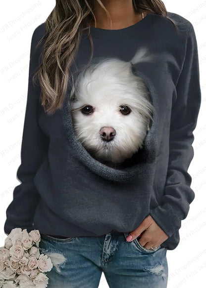 Woman clothing   Dog 3d Print Hoodies  Sweatshirt