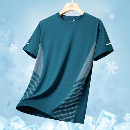 Men clothing  Ice Silk Thin Short Sleeve Quick Drying T-shirt for Men