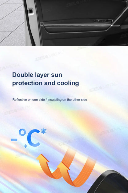 Car   SEAMETAL 2Pcs Magnetic Car Sun Shade Side Window Curtains UV Reflection Car Sun Protection Cover Anti Glare Auto Privacy Curtain