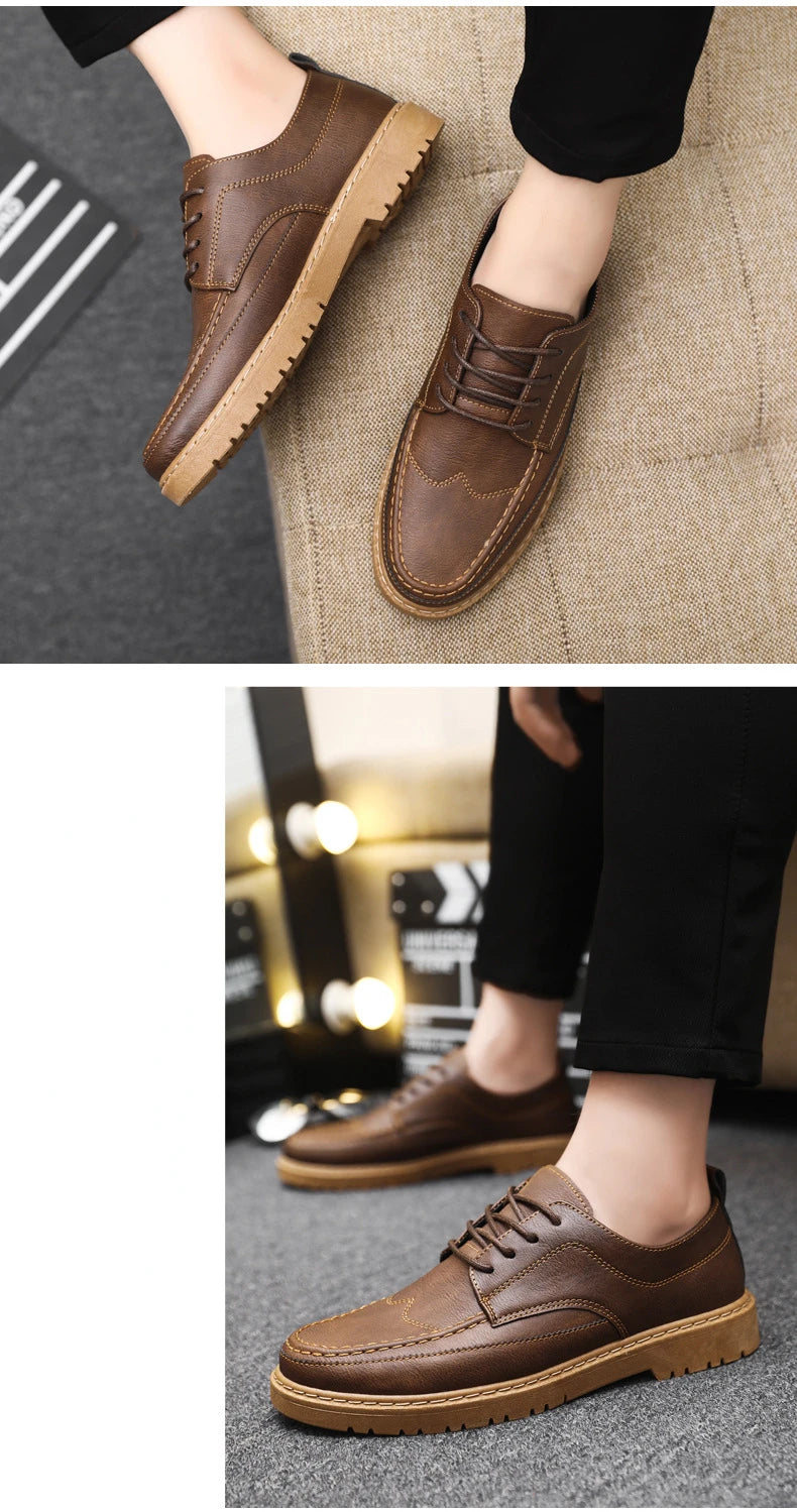 Men shoes Casual Shoes Classic Business Leather Shoes for Men Fashion Handcrafted Men's Dress Shoes Comfortable Flats Loafers