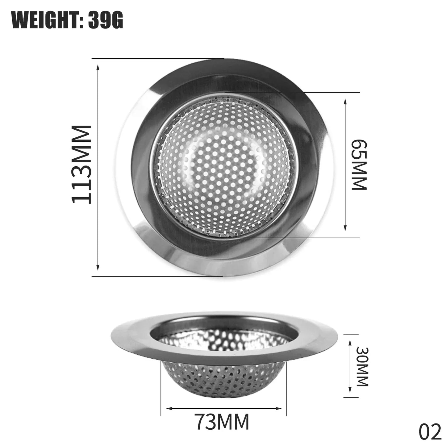 Kitchen 1PCS Kitchen accessories Sink Filter Stainless Steel Mesh Sink Strainer Filter Bathroom Sink Strainer Drain Hole Filter Trap Waste Screen