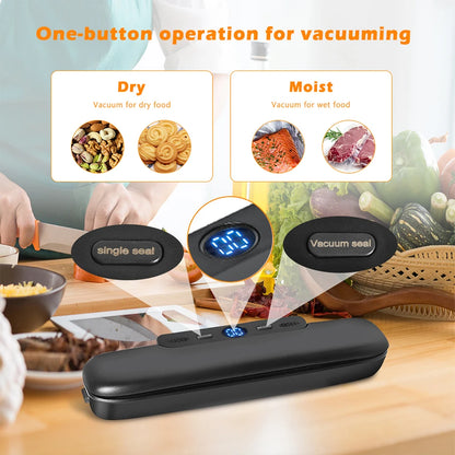 Kitchen  Electric Food Vacuum Sealer Machine And Bags Fast Vacuuming Wet Dry Food Kitchen Household Vacuum Packaging Vaccum Sealing Machine Mini kitchen appliance