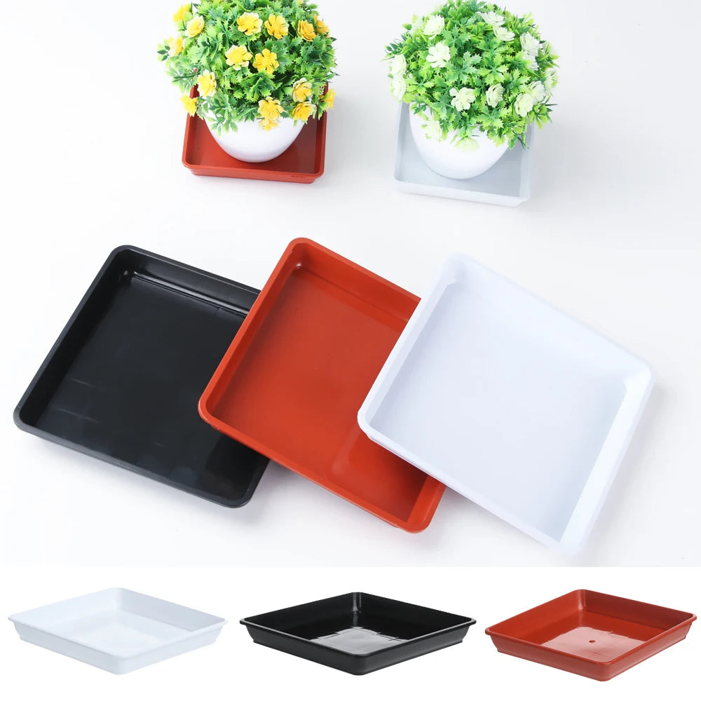 Outdoor 1Pcs Plastic Square Durable Indoor Outdoor Plastic Tray Saucers Drip Trays Plant Saucer