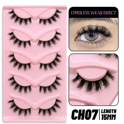 Makeup and face GROINNEYA Cat Eye Lashes Faux Mink Eyelashes Natural long Winged End Eye Elongated Eyelashes Faux Cils Eyelashes Extension