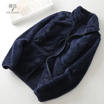 Woman clothing   Coral fleece plush jacket women's autumn and winter polar fleece thickened loose fragrance 2022 warm clothes jacket ins hot