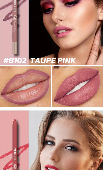 Makeup and face BEAUTY GLAZED 10 Color Lipliner High Pigment Matte Waterproof, Natural Shaping Lip Liner Lipstick Makeup