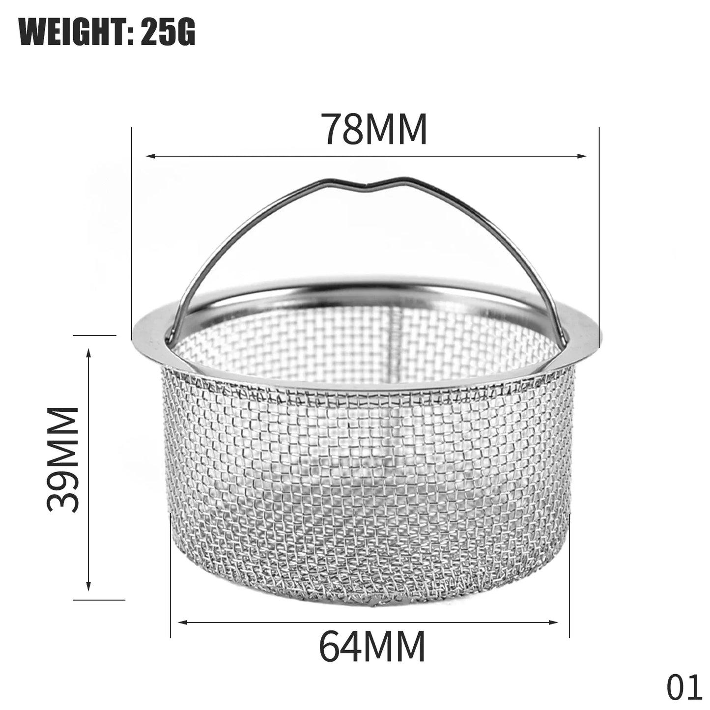 Kitchen 1PCS Kitchen accessories Sink Filter Stainless Steel Mesh Sink Strainer Filter Bathroom Sink Strainer Drain Hole Filter Trap Waste Screen