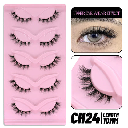 Makeup and face GROINNEYA Cat Eye Lashes Faux Mink Eyelashes Natural long Winged End Eye Elongated Eyelashes Faux Cils Eyelashes Extension