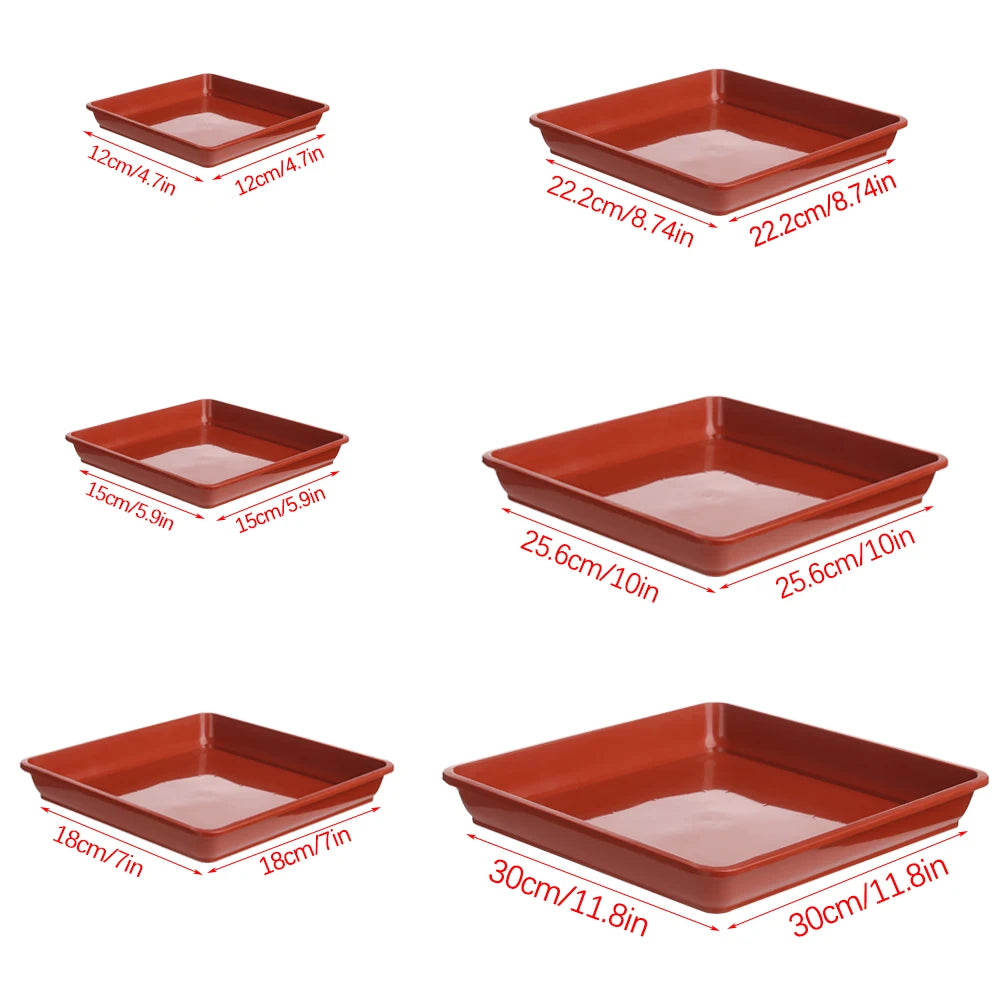 Outdoor 1Pcs Plastic Square Durable Indoor Outdoor Plastic Tray Saucers Drip Trays Plant Saucer