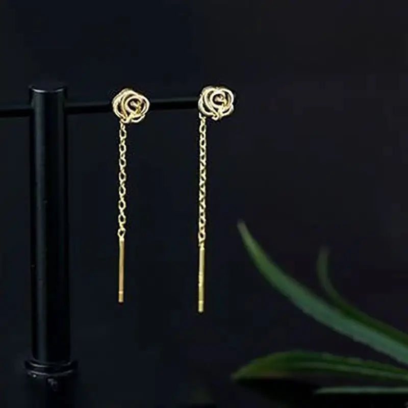 Jewellery  Long Tassel Heart Drop Earrings Gold Silver Color 2022 Korean Hanging Women Earrings Fashion Party Jewelry Girls Party Gift